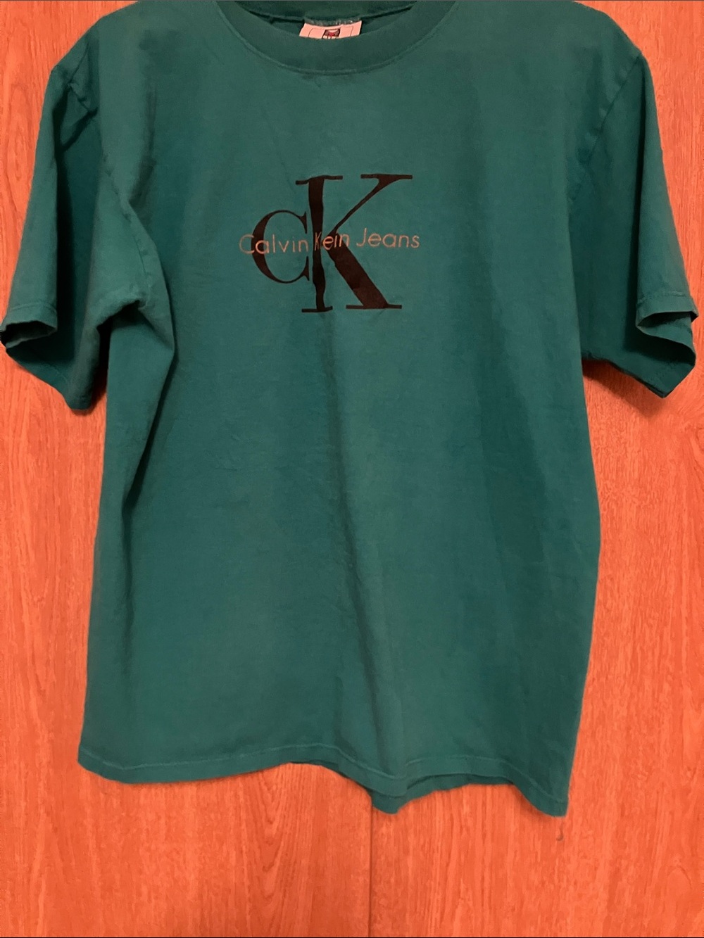 Calvin Klein Jeans Teal Logo Tee with Black CK